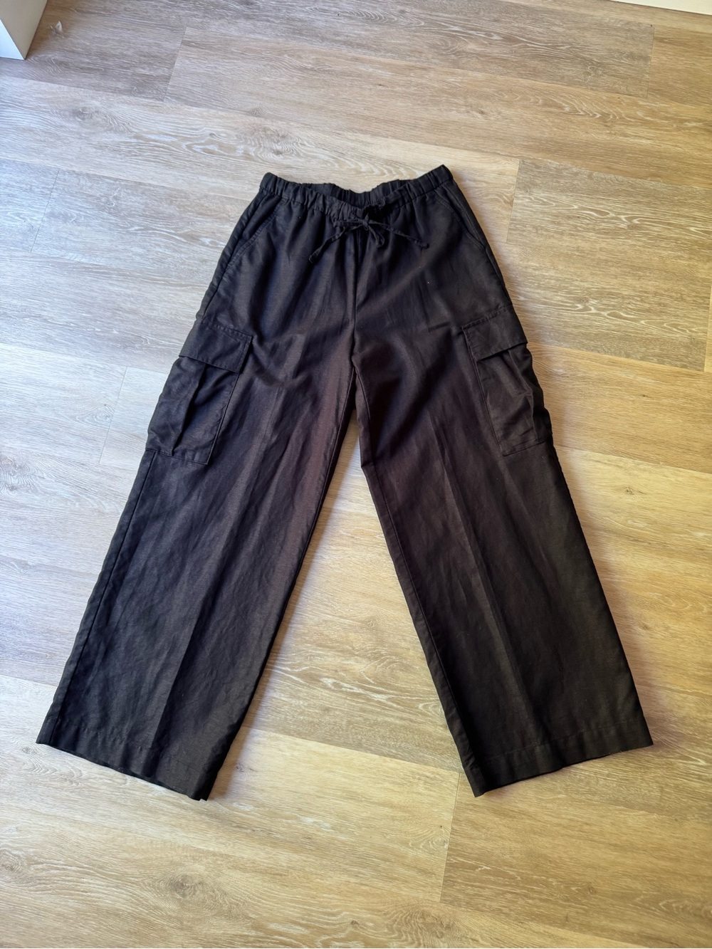 GAP black linen cargo pants